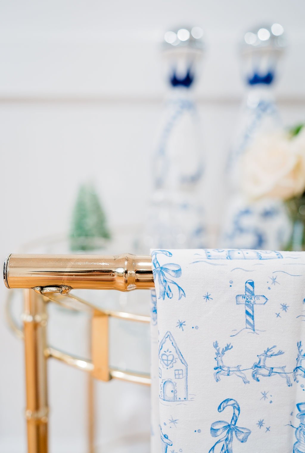 Winter Wonderland Toile Tea Towel