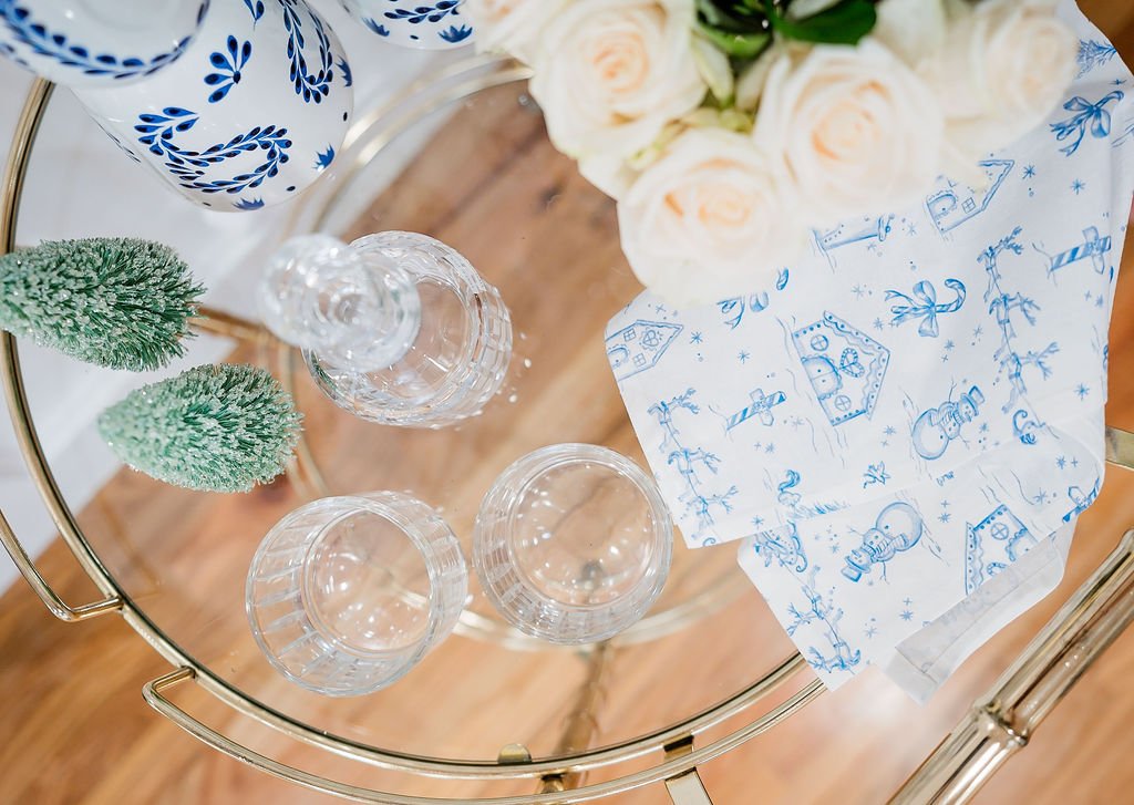 Winter Wonderland Toile Tea Towel