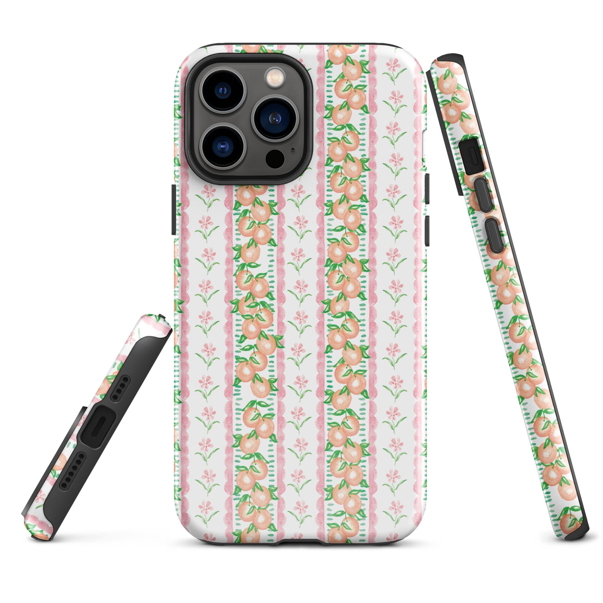 iPhone Case: Citrus Trellis in Clementine-665F6814A2217_iPhone-15-Pro-Max