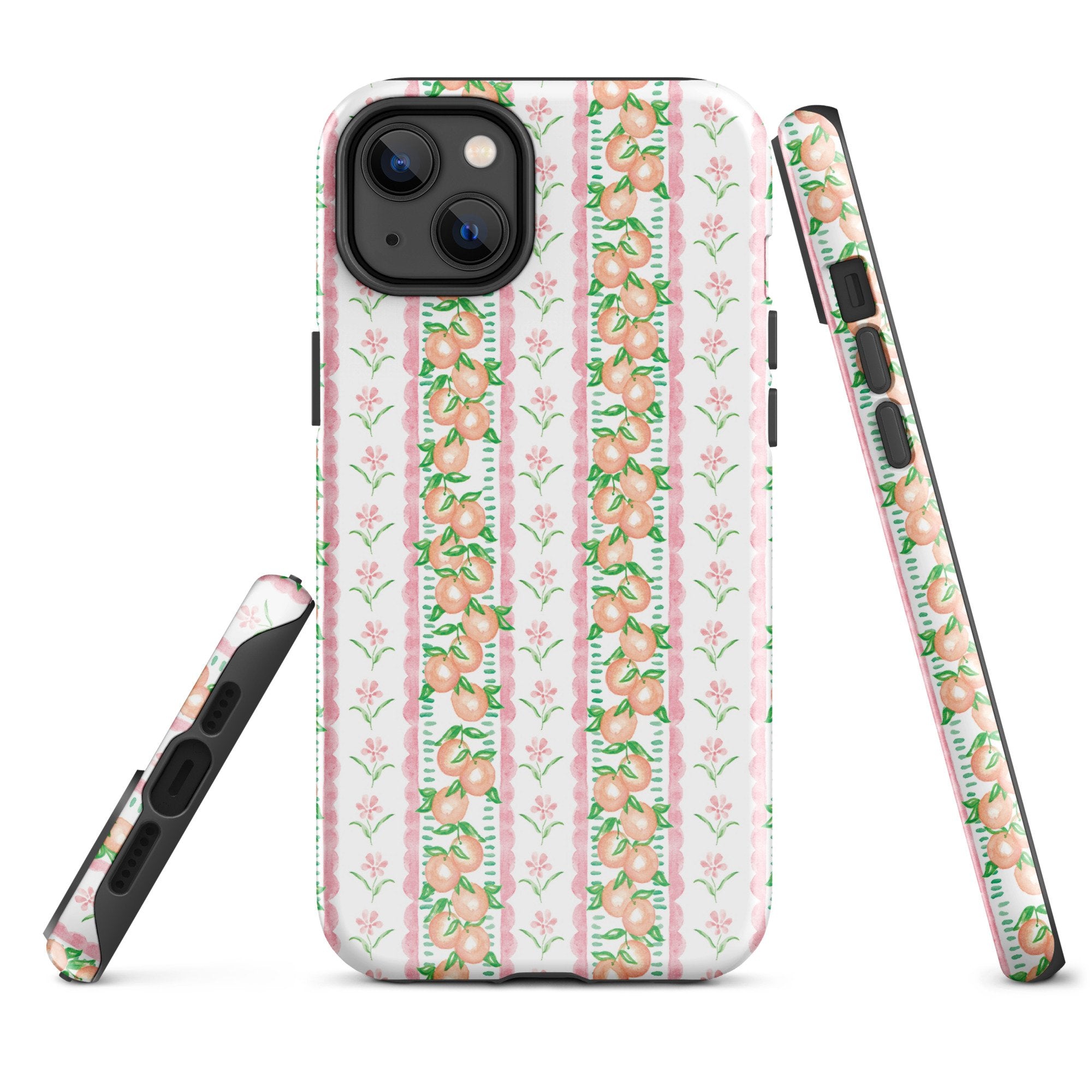 iPhone Case: Citrus Trellis in Clementine-665F6814A2217_iPhone-15-Pro-Max