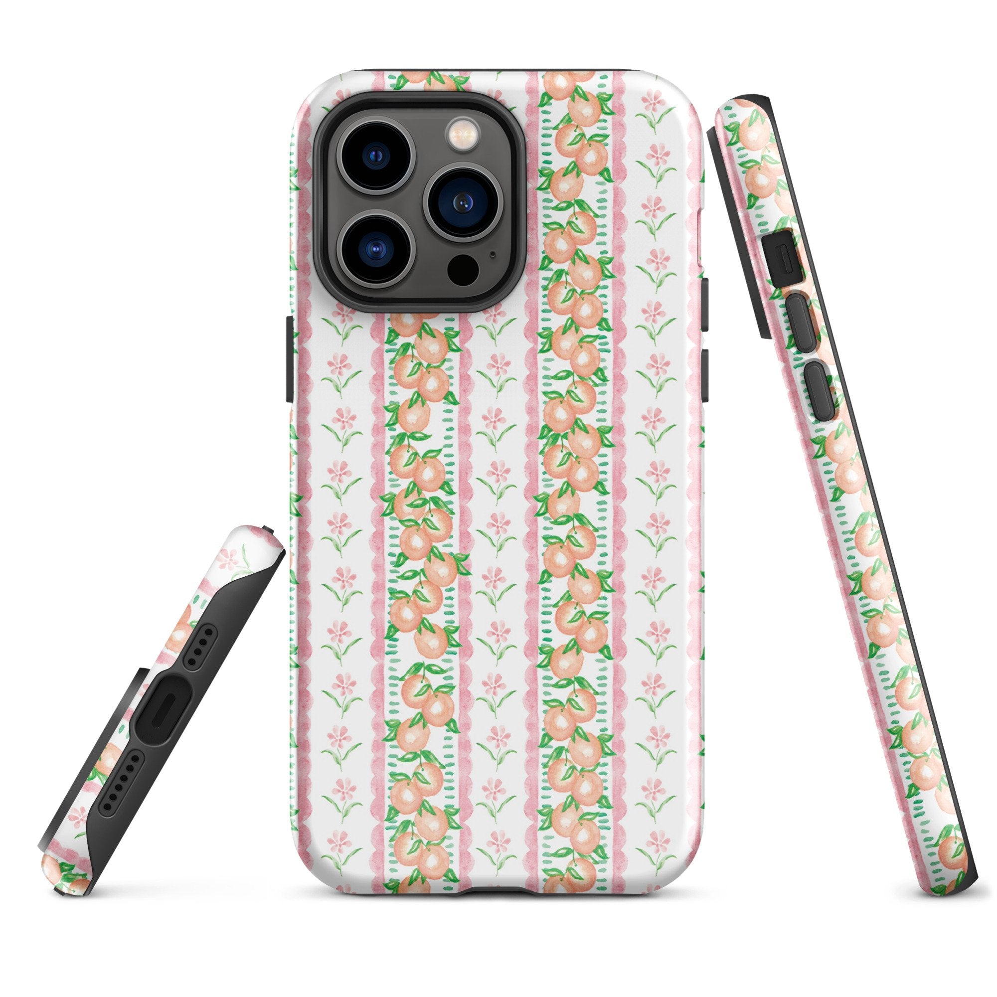 iPhone Case: Citrus Trellis in Clementine-665F6814A2217_iPhone-15-Pro-Max