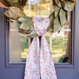 Floral Stripe Holiday Wreath Sash
