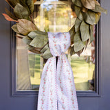 Floral Stripe Holiday Wreath Sash