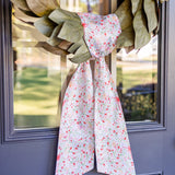 Floral Stripe Holiday Wreath Sash