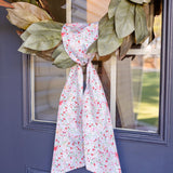Floral Stripe Holiday Wreath Sash