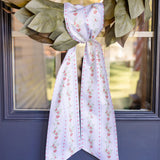Floral Stripe Holiday Wreath Sash