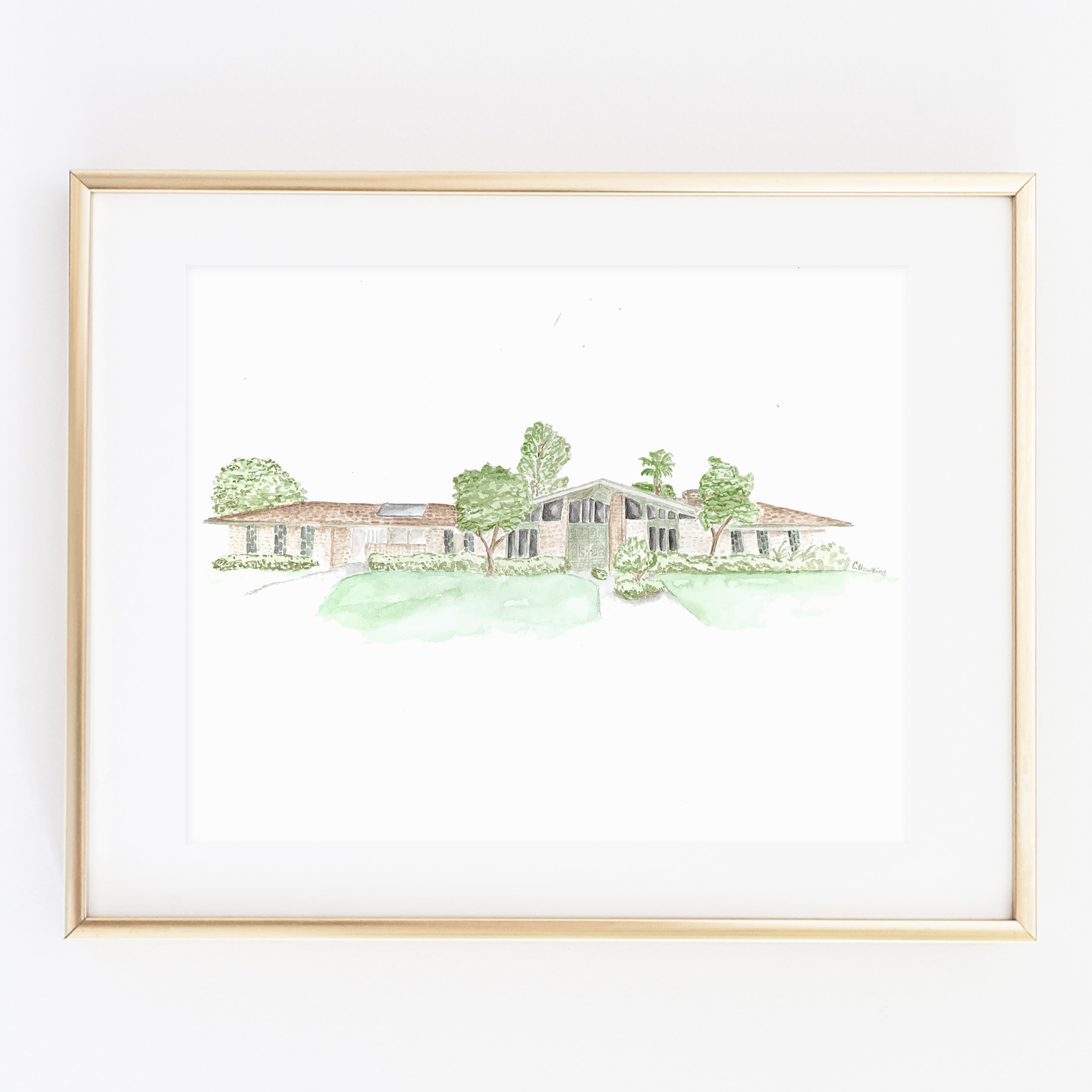 Custom Home Watercolor-SQ5417310