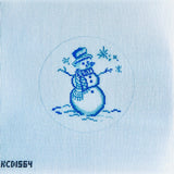 Blue Snowman Ornament Canvas