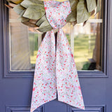 Floral Stripe Holiday Wreath Sash