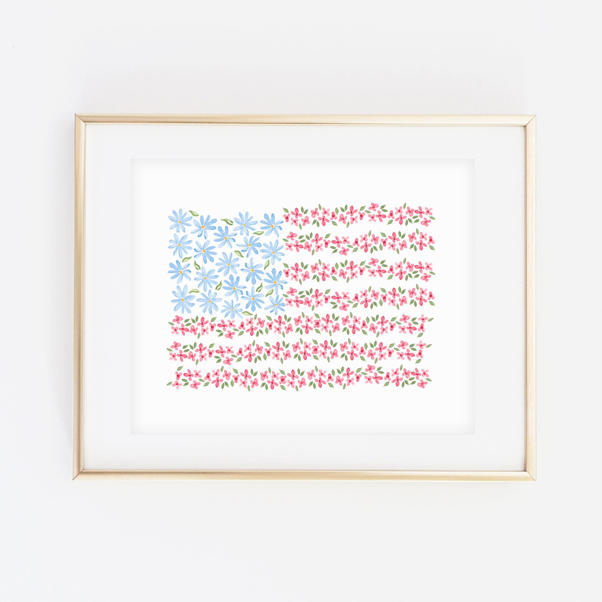 Floral American Flag-SQ3945811