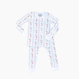 Holiday Floral Stripe Pajama Set
