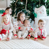Holiday Floral Stripe Zipper Onesie