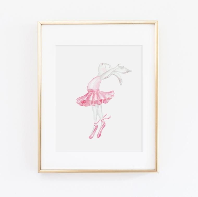 Ballet Bunny Leap Art Print-SQ6925719