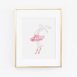 Ballet Bunny Twirl Art Print-SQ0020238