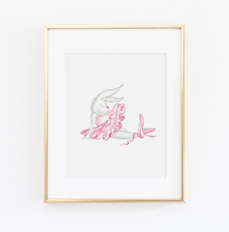 Ballet Bunny Twirl Art Print-SQ0020238