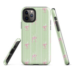 iPhone Case: Bow Stripes in Green/Pink-665F65593952C_iPhone-15-Pro-Max