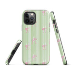 iPhone Case: Bow Stripes in Green/Pink-665F65593952C_iPhone-15-Pro-Max