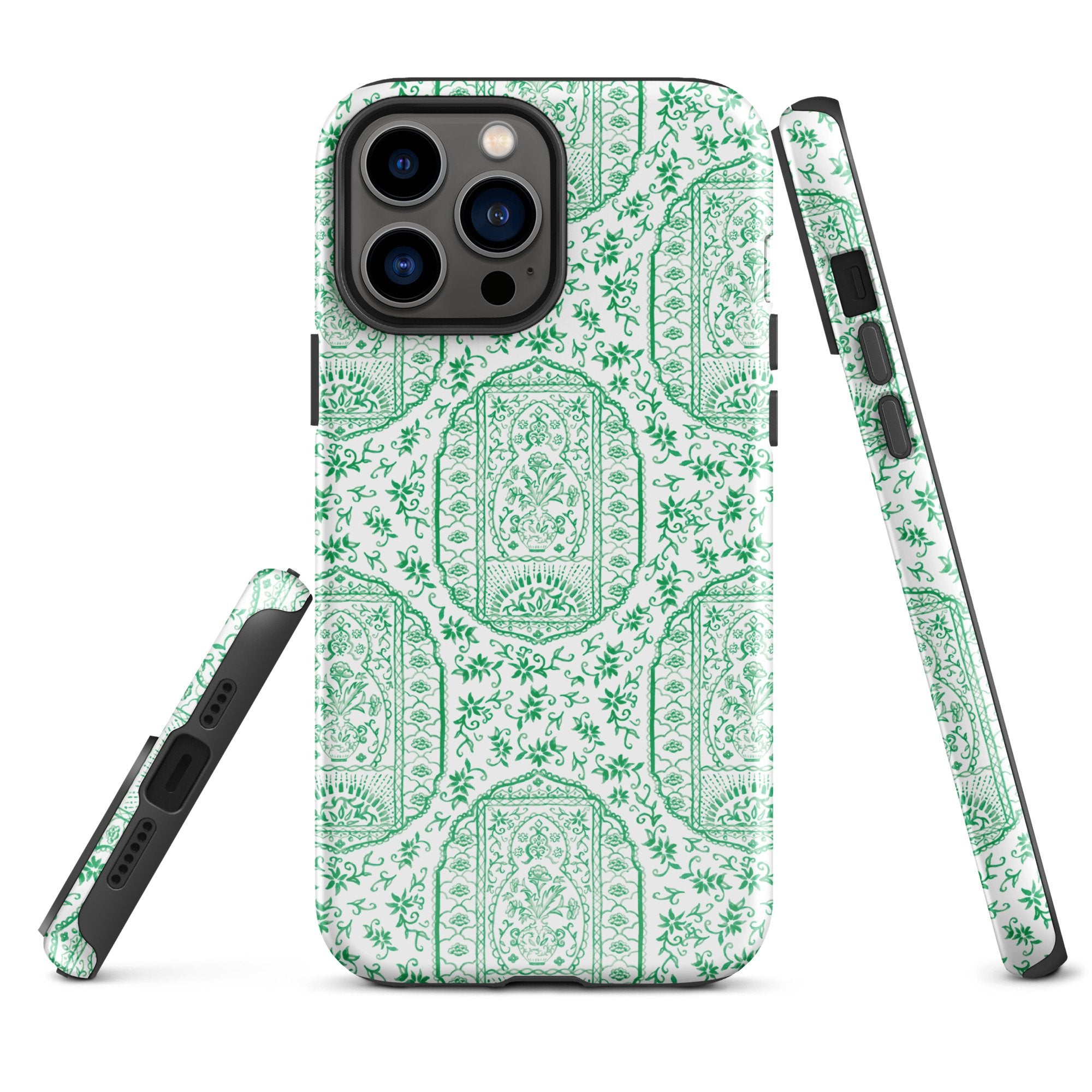 iPhone Case: Painted Porcelain in Green-666B136E9E933_iPhone-15-Pro-Max