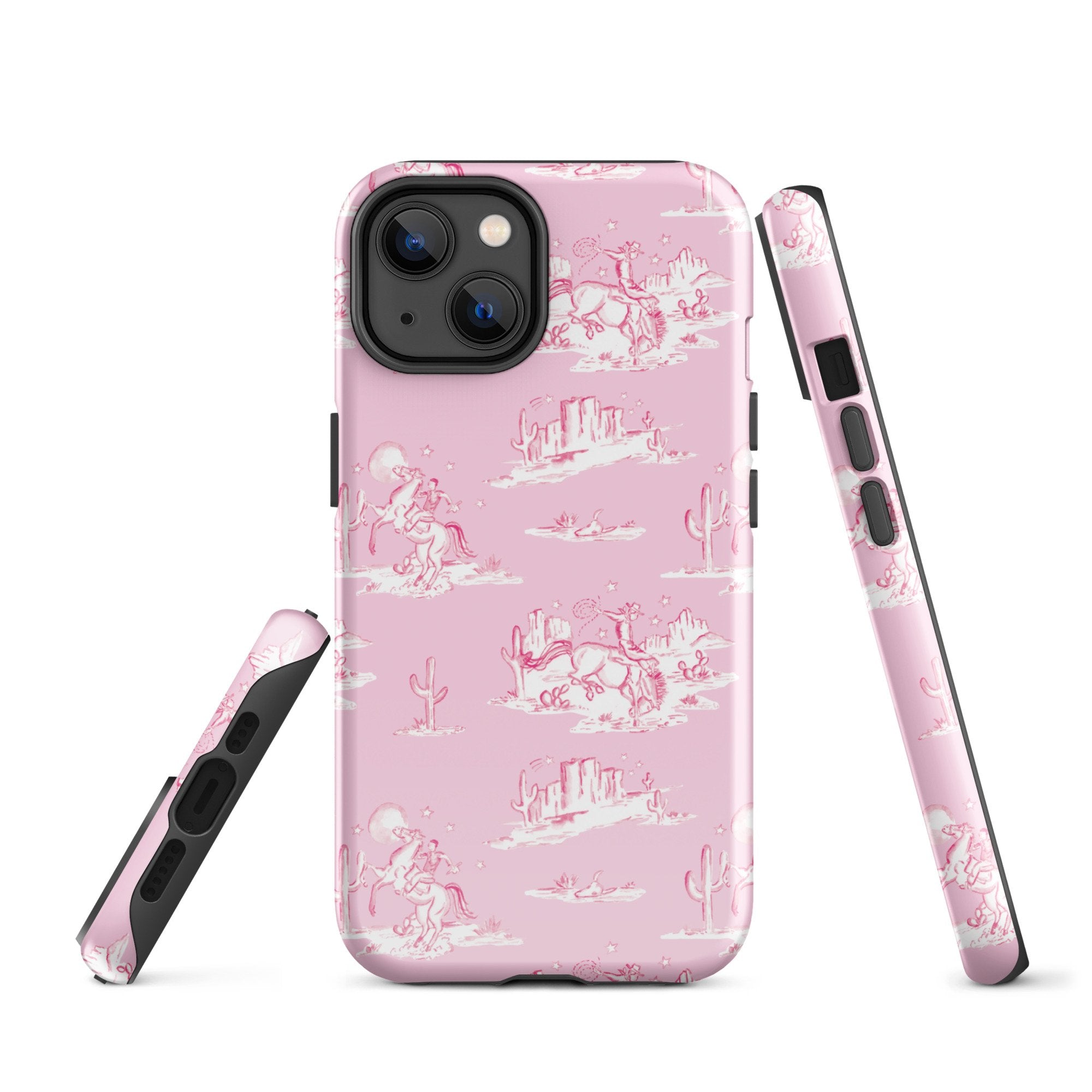 iPhone Case: Wild West Pink Toile – Pearly Gates Designs iPhone Case: Wild West Pink Toile – Pearly Gates Designs